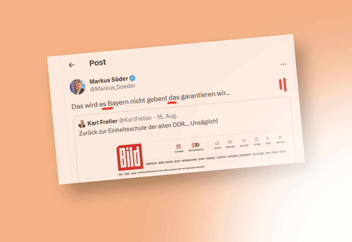 Söder twittert zu Schulpolitik – mit Schreibfehlern